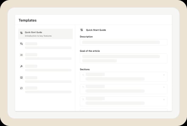 Customizable templates